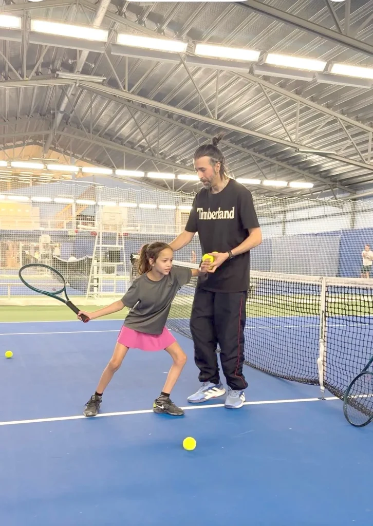 Luna in a tennis priivate training