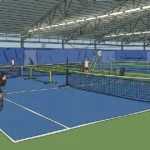 group of juniors playing tennis