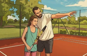 junior player getting instructions