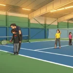 tennis coaching young player Adam